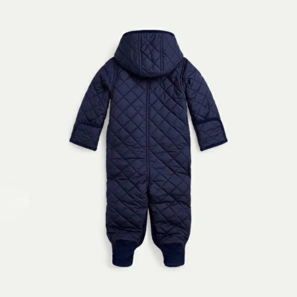 Ralph Lauren 6 Months Baby Water-Repellent Navy Quilted Hooded Barn Bunting